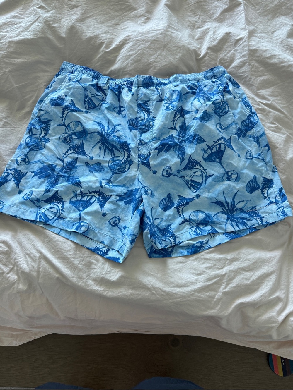 Columbia Light Blue & Royal Blue Tropical Swim Trunks